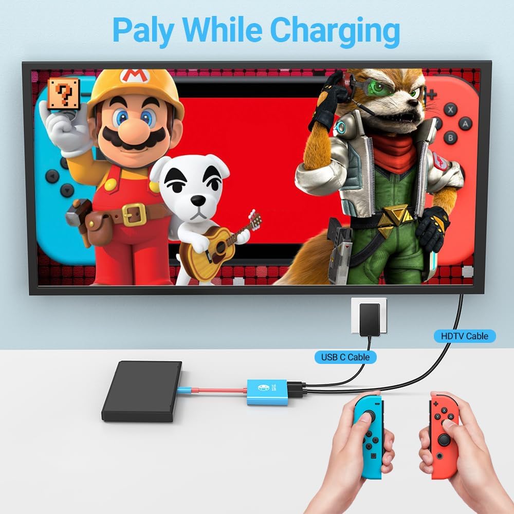 Switch Dock, 4K@60Hz Switch Docking Station 3 in 1 Switch Travel Dock with HDMI USB 3.0 PD100W Charing Port for Nintendo Steam Decck MacBook Laptop NOT for Switch2