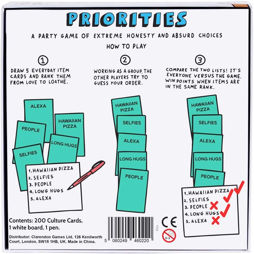 Priorities: The Hilarious New Party Game of Absurd Choices That Gets Everyone Laughing – Party Games for Adults and Teenagers- Card Games