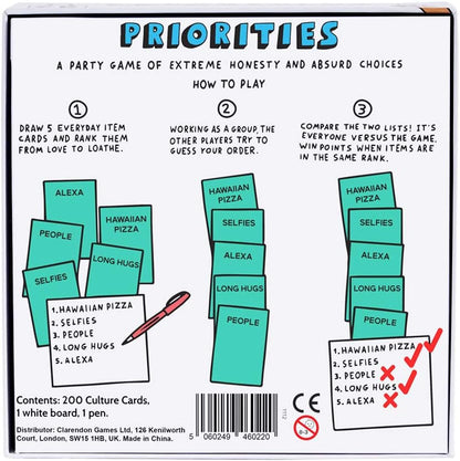 Priorities: The Hilarious New Party Game of Absurd Choices That Gets Everyone Laughing – Party Games for Adults and Teenagers- Card Games