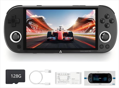 Trimui Smart Pro Retro handheld model, 5" IPS Screen Portable handheld model with 5000mAhBattery, Built in 128G TF Card &15000+ Games,Support WiFi Multiplayer Online Battle (Gray,128G)