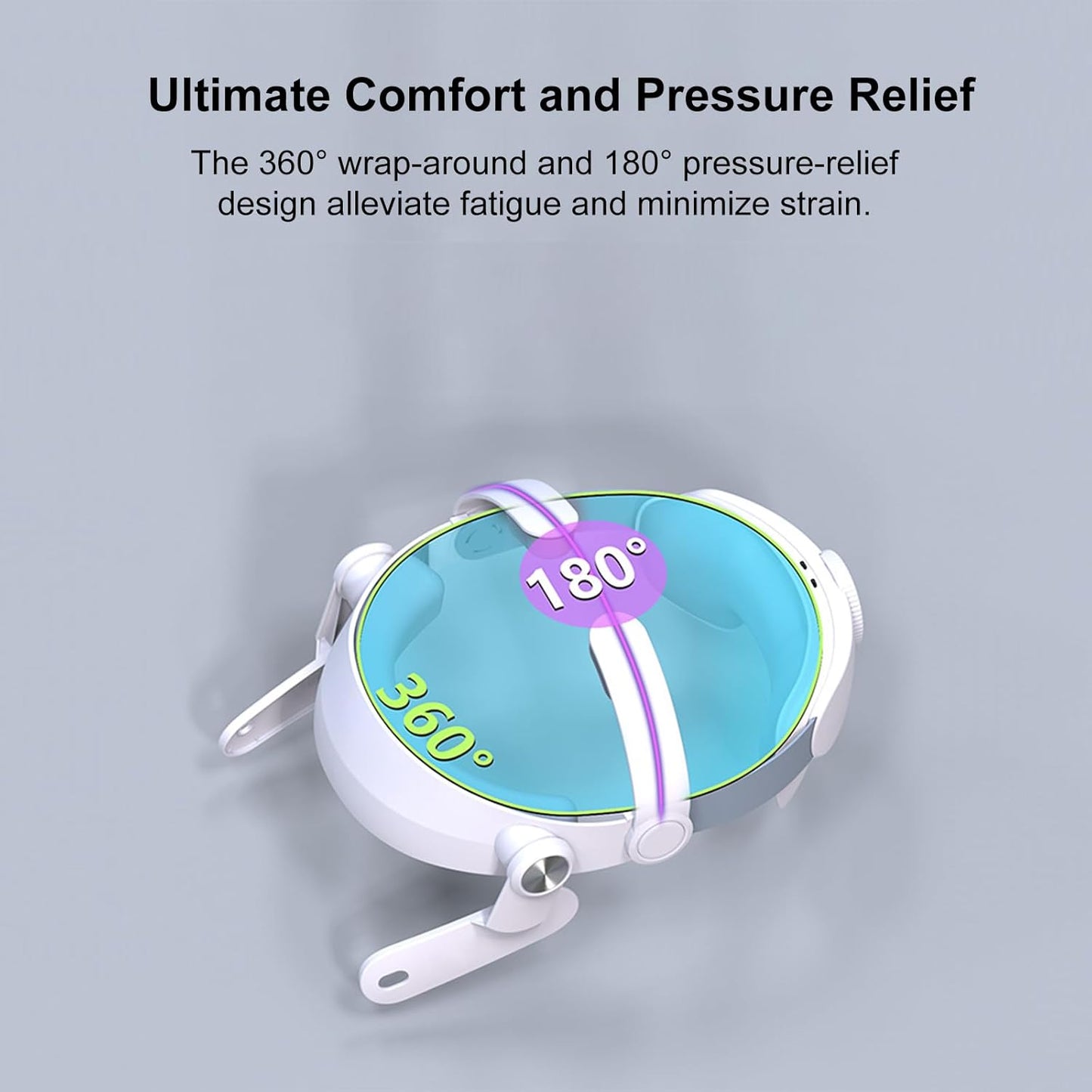 Strap Compatible with Meta Quest3 VR Headset 5000mAh 360° Wrap-Around Adjustable 180° Pressure Relief VR Accessories for Comfortable Wearing Enhanced User Experience Safe Reliable Charging Easy Insta