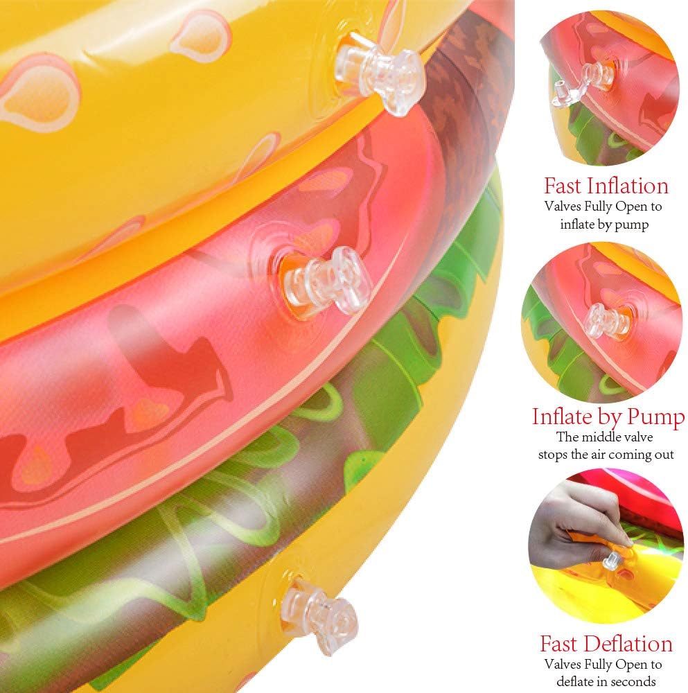 Kiddie Pool, Watermelon Hamburger Ice Cream Inflatable Pool, Water Pool in Summer, Pit Ball Pool of 45 Inches