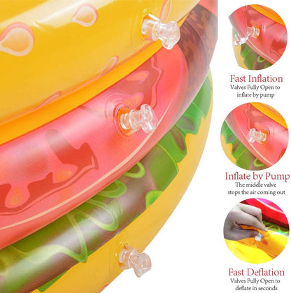 Kiddie Pool, Watermelon Hamburger Ice Cream Inflatable Pool, Water Pool in Summer, Pit Ball Pool of 45 Inches