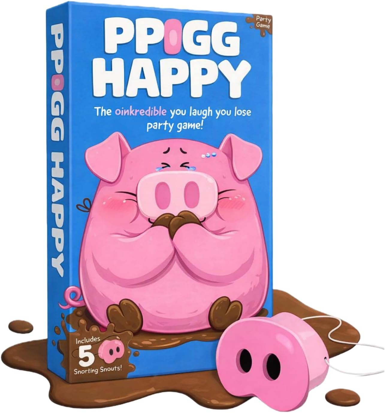 Party Game – Funny Pig Snorting Game for Adults & Teens, Laugh-You-Lose Tabletop Game with Pig Nose Props, Ideal for Parties, Family Game Night & Gatherings