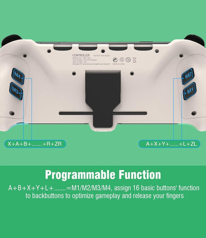 ZONEY Switch Controller for Nintendo Switch/OLED, One-Piece Joypad Switch Pro Controller for Handheld Mode, Ergonomic Handheld Switch Grip Controller with 6-Axis Motion Control, Turbo & Mapping (Blue & Green)