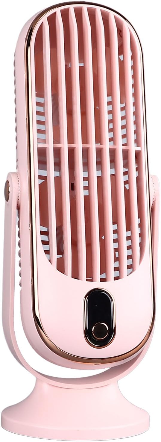 Table Tower Fan Portable USB Electric Cooling Fan with 5 Speeds Brushless Motor Standing Fans for Car Home Office (White)