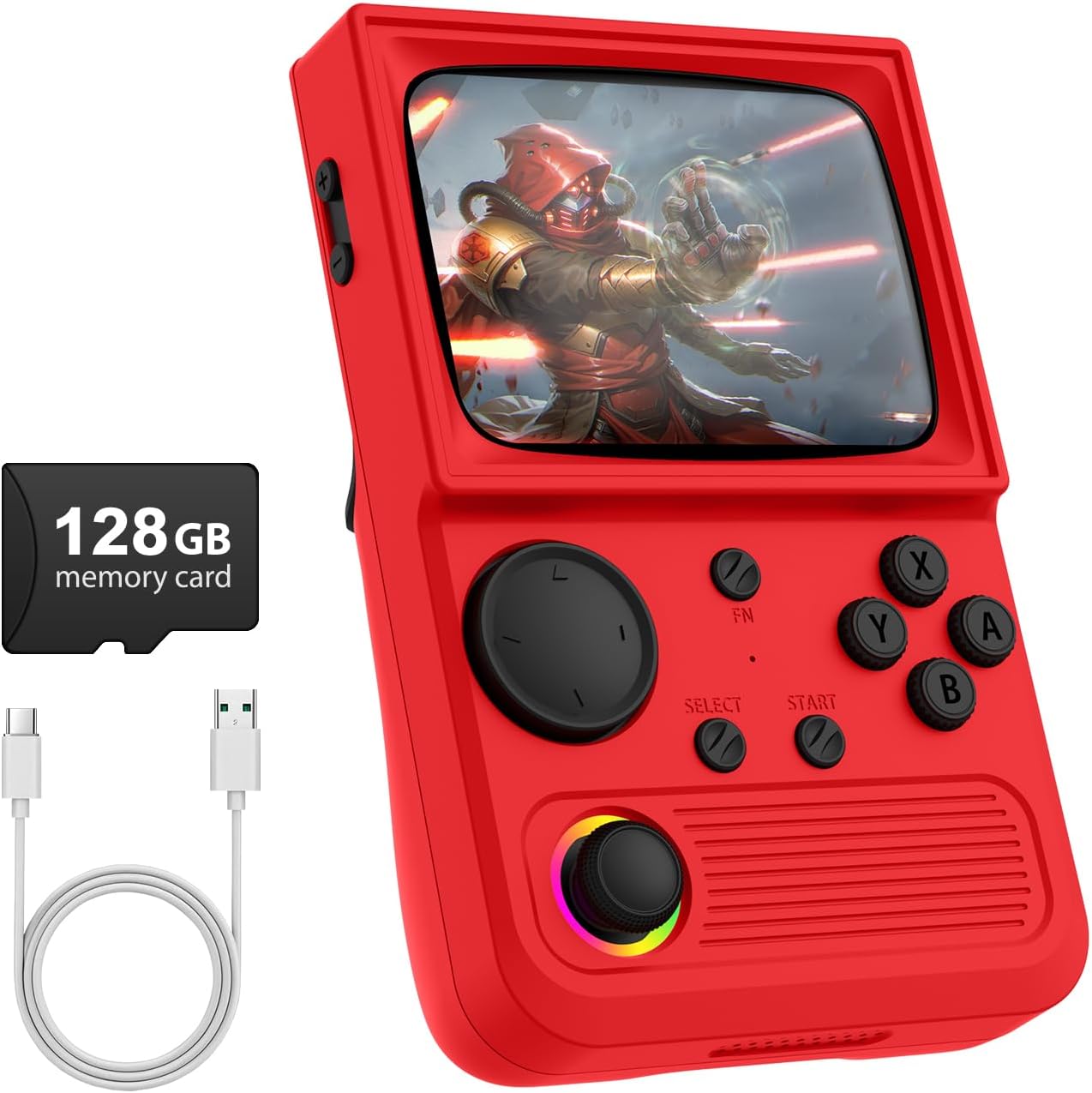 R36T Retro handheld model, 3.5'' IPS Screen CRT-Inspired, handheld model with 18000+ Classic Games Supports WiFi Networked Fighting and OTG, 3500mAh Battery, with Portable Case(Grey 64GB)
