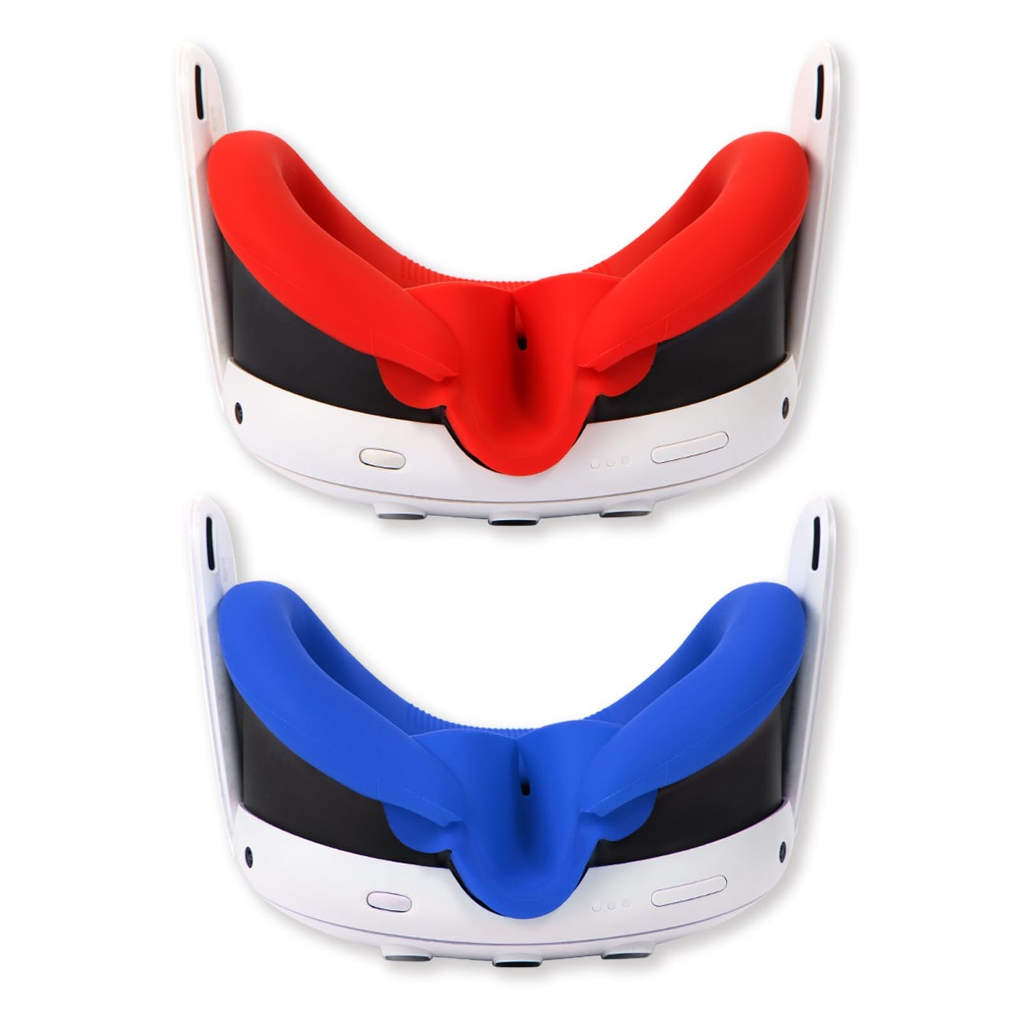 4Pcs VR Silicone Face Cover for Oculus Quest 3,Light-Thin VR Face Pads,Waterproof Anti-Dirty Replacement Facial Cushion VR Pads Accessories (Black+Grey+Blue+Red)