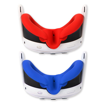 4Pcs VR Silicone Face Cover for Oculus Quest 3,Light-Thin VR Face Pads,Waterproof Anti-Dirty Replacement Facial Cushion VR Pads Accessories (Black+Grey+Blue+Red)