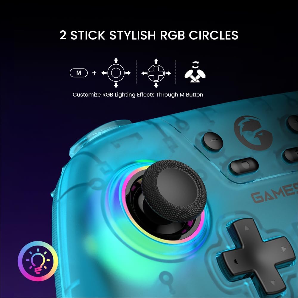 GameSir Nova Wireless Switch Pro Controller for Switch/Lite/OLED, Switch Controllers with Hall Sticks, RGB LED, 1200mAh Rechargeable, Turbo,Programmable,Motion Control, Wake Up Function(Nova(Wihte))