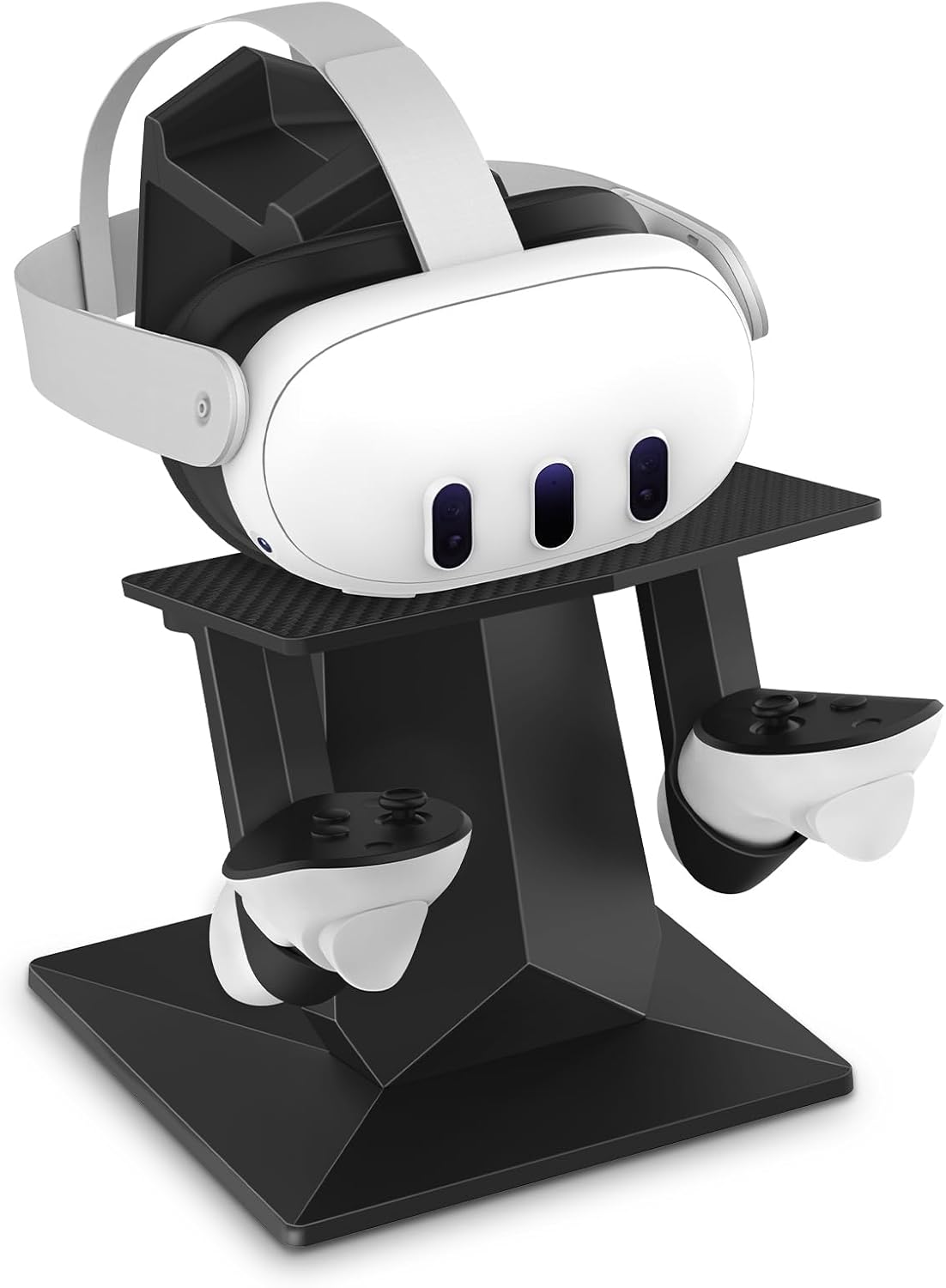 OKCSC VR Headset Rack,VR Desktop Monitor Storage Stand for Oculus Quest / Quest2 /Meta Quest 3/Meta Quest Pro Virtual Reality Headset and Grip Desktop Stand Storage Holder Black
