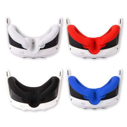 4Pcs VR Silicone Face Cover for Oculus Quest 3,Light-Thin VR Face Pads,Waterproof Anti-Dirty Replacement Facial Cushion VR Pads Accessories (Black+Grey+Blue+Red)