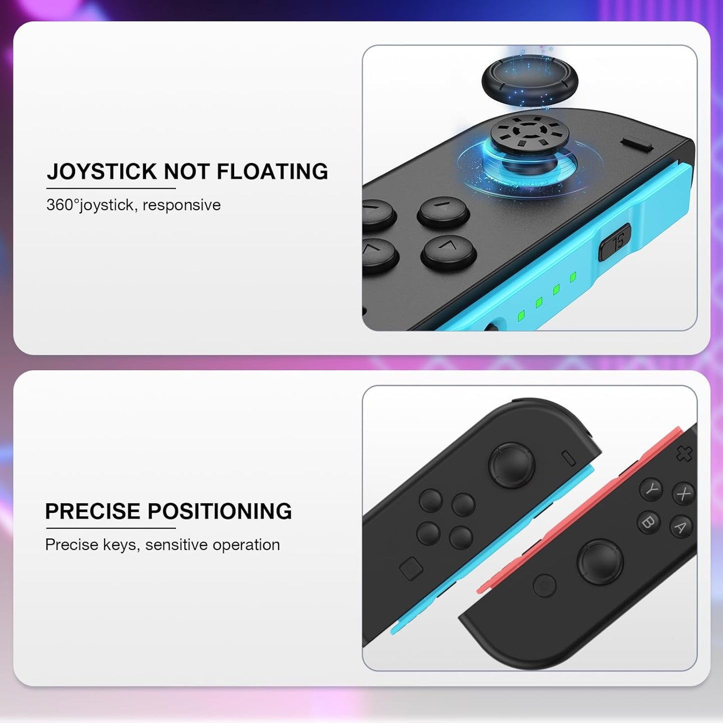 FFSTARYM Compatible with Nintendo Switch Controller, Switch Controllers for Switch/Lite/OLED, with/Dual Vibration/Motion/Wake-up/Screenshot, Black