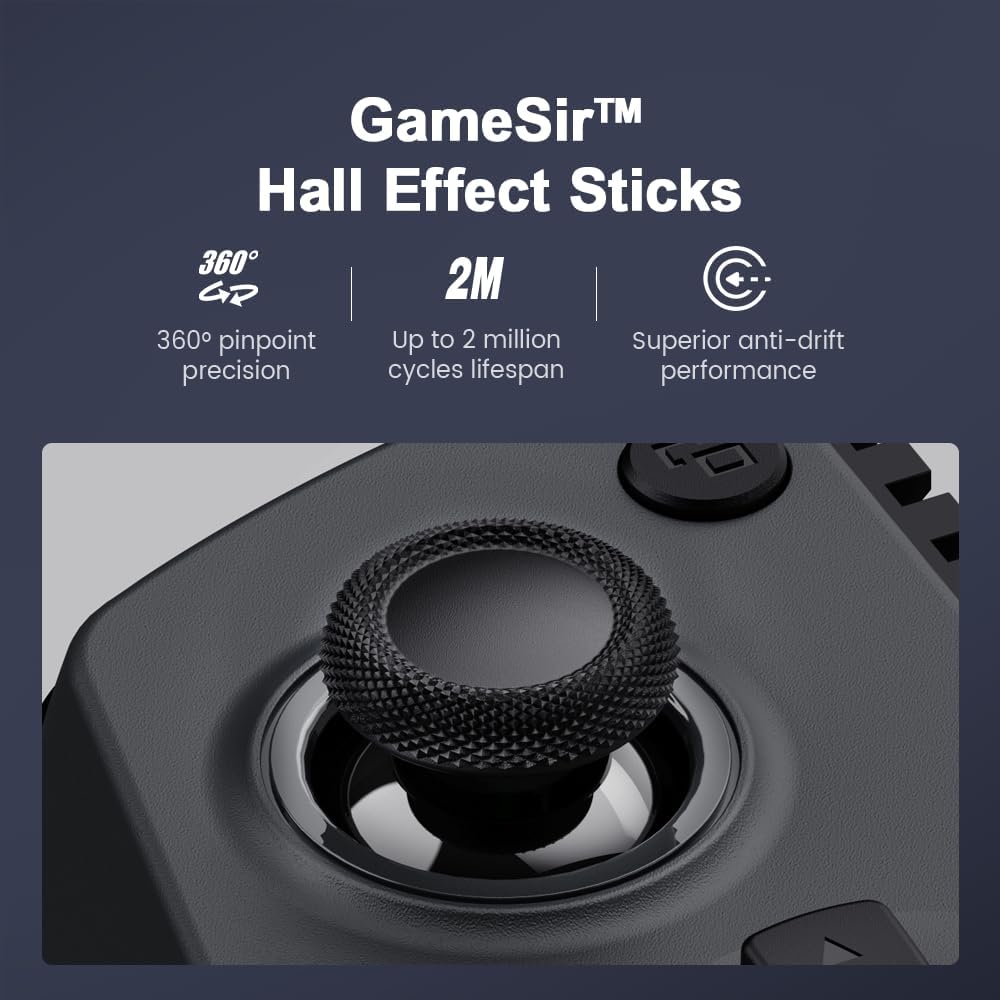 GameSir X5s Bluetooth Mobile Gaming Controller for Switch 2/Switch/Android/iPhone, Hall Effect Joystick, Lightweight Ergonomic Phone Controller- Play Genshin Impact & Zenless Zone Zero