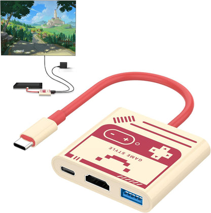 Switch Dock, 4K@60Hz Switch Docking Station 3 in 1 Switch Travel Dock with HDMI USB 3.0 PD100W Charing Port for Nintendo Steam Decck MacBook Laptop NOT for Switch2