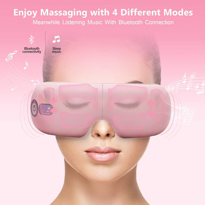 Eye Massager with Heat, Vibration and Warm Compress, Smart Sleeping Eyes Mask with Bluetooth Can Connect with Phone for Music, Thanksgiving Day Gift Idea
