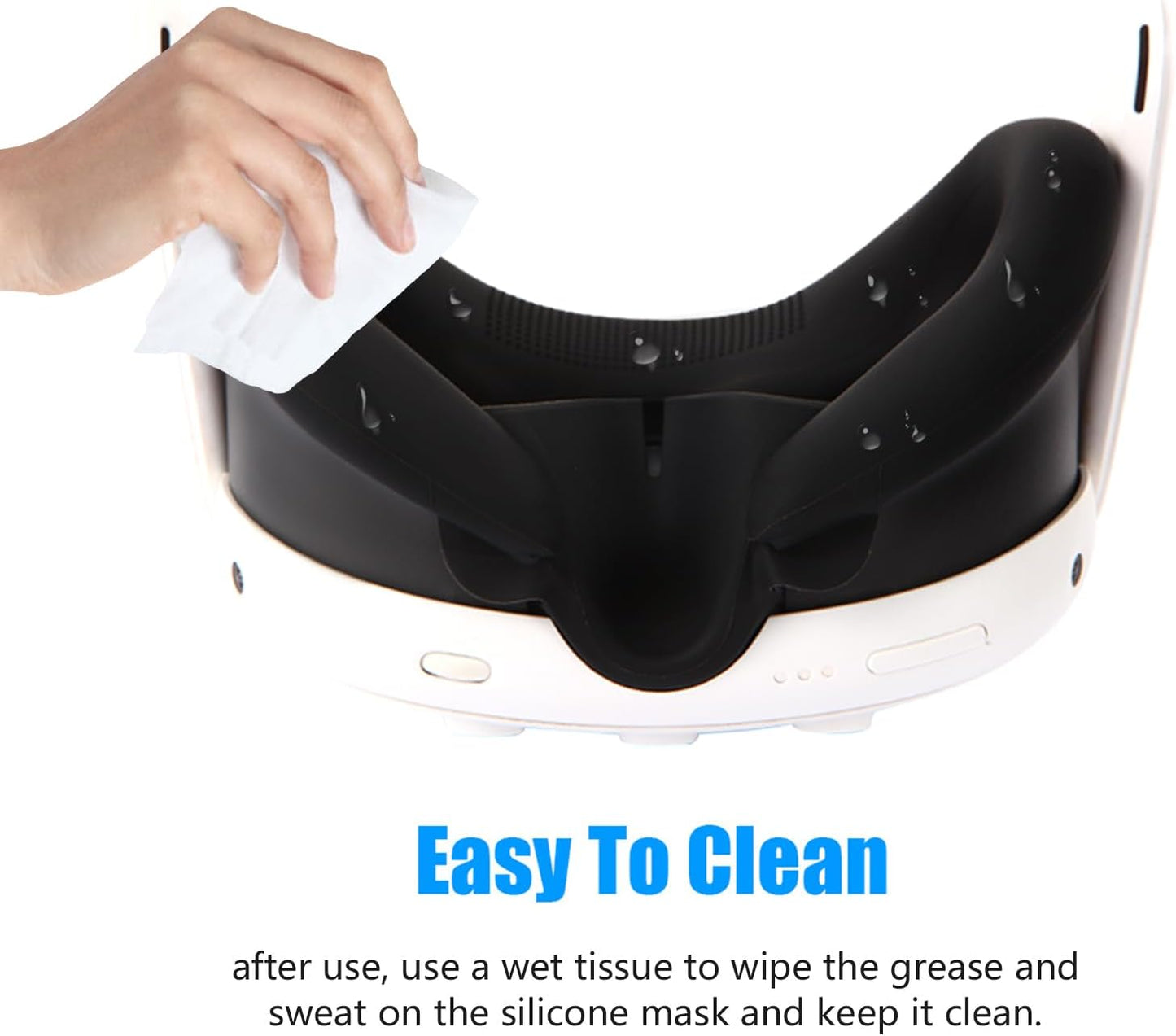 4Pcs VR Silicone Face Cover for Oculus Quest 3,Light-Thin VR Face Pads,Waterproof Anti-Dirty Replacement Facial Cushion VR Pads Accessories (Black+Grey+Blue+Red)