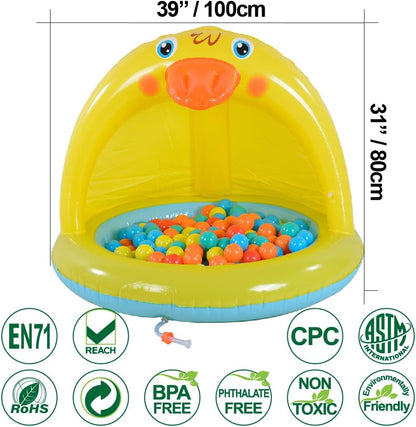 Shade Baby Pool, Sprinkle and Splash Play Pool, Outdoor Duck Bathtub of 39 Inches