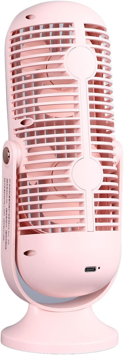 Table Tower Fan Portable USB Electric Cooling Fan with 5 Speeds Brushless Motor Standing Fans for Car Home Office (White)