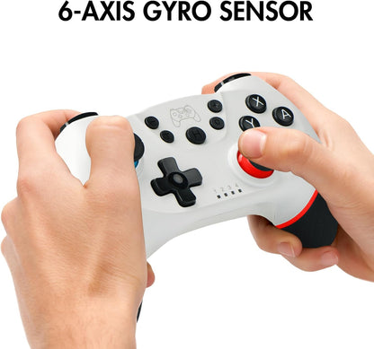 Zakgbxbig Wireless Pro Controller for Switch Lite, Controller for Switch Remote Gamepad Joystick, Turbo and Dual Vibration (White)