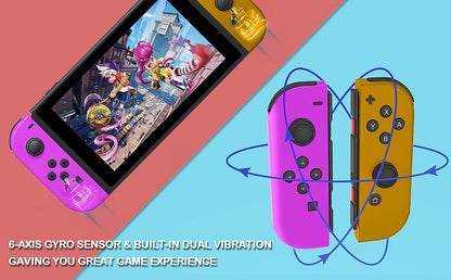 Wireless Controller Compatible with Nintendo Switch, Left & Right Game Controllers with Dual Vibration, Motion Control & Wake-Up Function