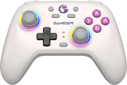 GameSir Nova Wireless Switch Pro Controller for Switch/Lite/OLED, Switch Controllers with Hall Sticks, RGB LED, 1200mAh Rechargeable, Turbo,Programmable,Motion Control, Wake Up Function(Nova(Wihte))