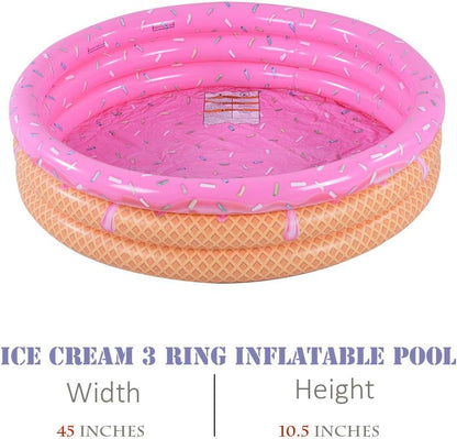 Kiddie Pool, Watermelon Hamburger Ice Cream Inflatable Pool, Water Pool in Summer, Pit Ball Pool of 45 Inches
