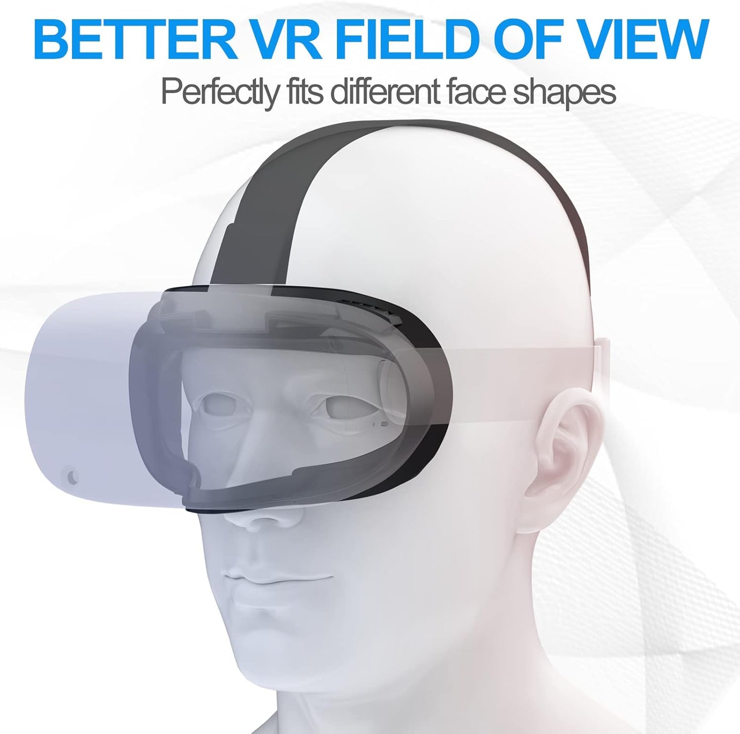 Facial Interface & Face Cover Pad for Oculus Quest 2, Sweat-Proof PU Foam Cushion - VR Accessory for Meta Quest 2
