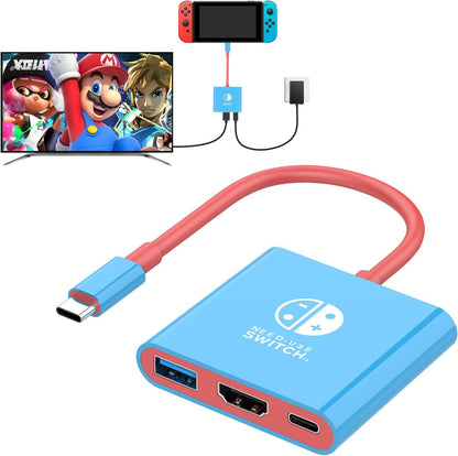 Switch Dock, 4K@60Hz Switch Docking Station 3 in 1 Switch Travel Dock with HDMI USB 3.0 PD100W Charing Port for Nintendo Steam Decck MacBook Laptop NOT for Switch2
