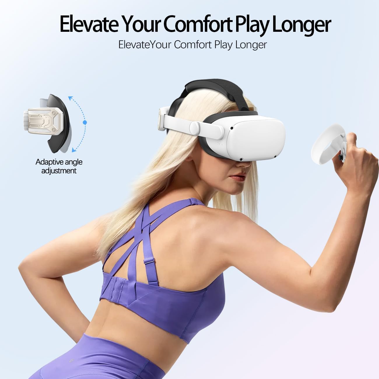 Head Strap for Meta Quest 2 VR Headset Elite Strap Adjustable Soft Cushion Headstrap Oculus Quest 2 Replacement Wihte & Gold