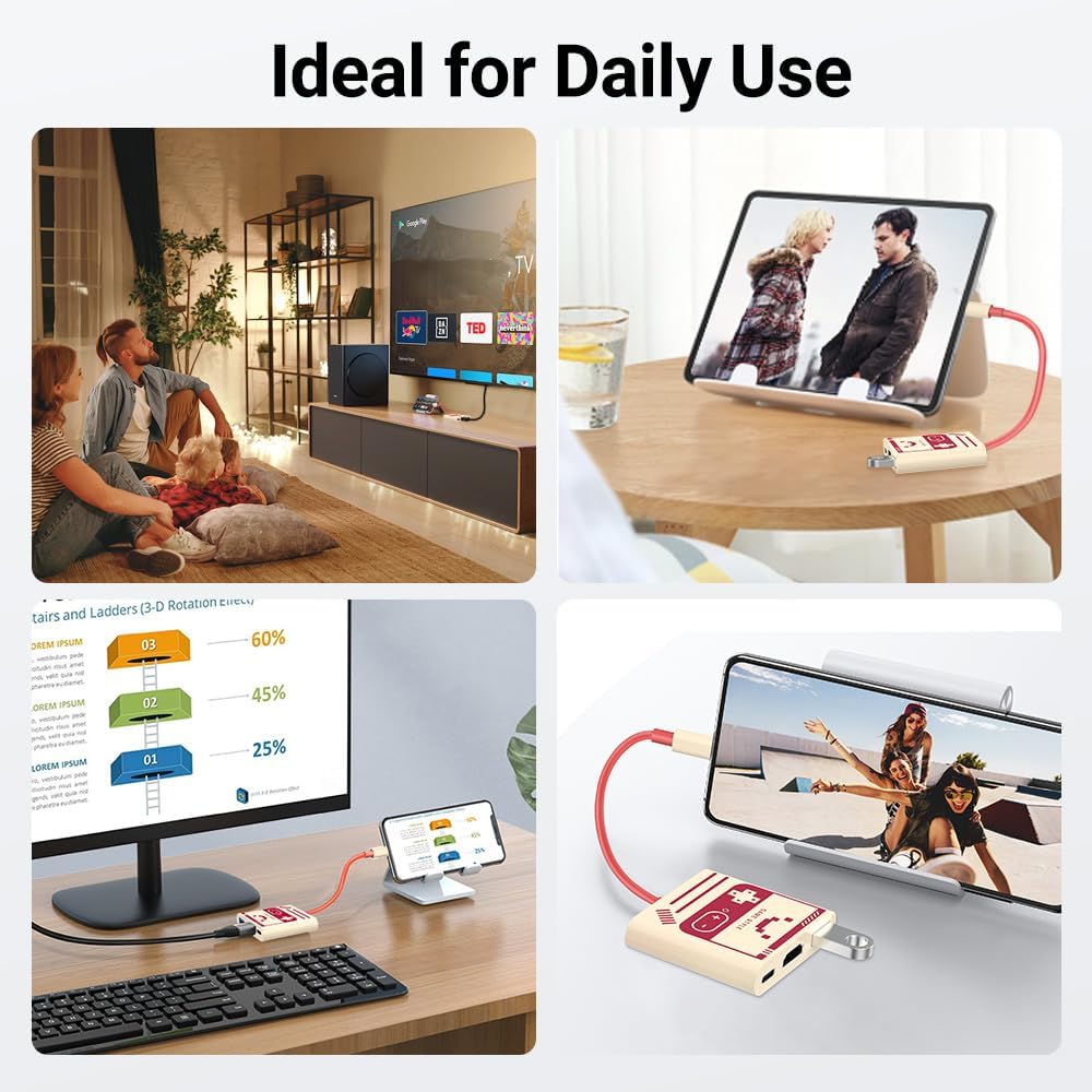 Switch Dock, 4K@60Hz Switch Docking Station 3 in 1 Switch Travel Dock with HDMI USB 3.0 PD100W Charing Port for Nintendo Steam Decck MacBook Laptop NOT for Switch2