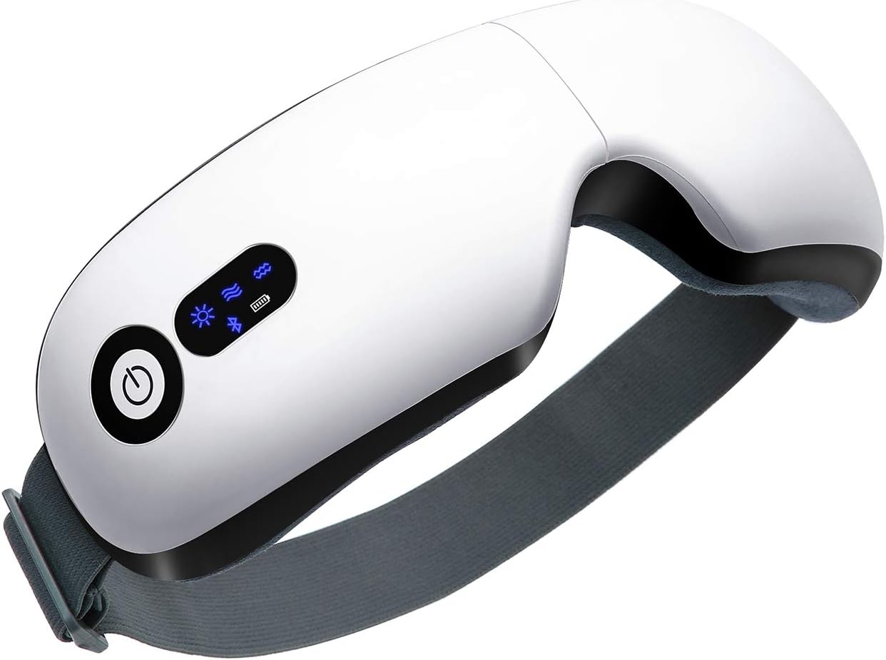Eye Massager with Heat, Vibration and Warm Compress, Smart Sleeping Eyes Mask with Bluetooth Can Connect with Phone for Music, Thanksgiving Day Gift Idea
