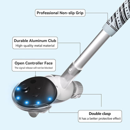 Golf Grip Attachment Compatible with Meta Quest 3/ 3s/2 Accessories， Tracking Signal，80-degree design of golf clubs，Non-Slip VR Handle Grip