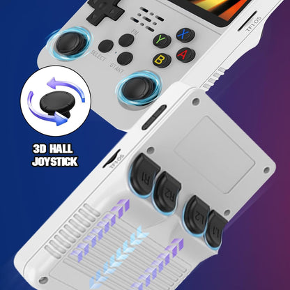 R36s 3.5 Inch Retro handheld model, 21000+ Games Retro handheld model, Video handheld model with Dual Stylem Linux/Garlic Supports & Dual 3D Joysticks 128G (White)