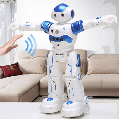 WEECOC RC Robot Toys Gesture Sensing Smart Robot Toy for Kids Can Singing Dancing Speaking Christmas Birthday Gift (Blue)