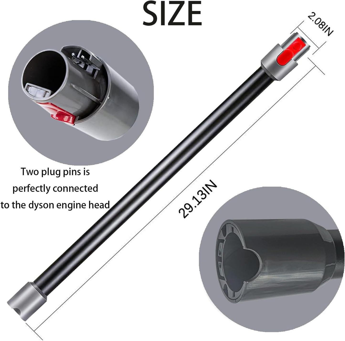 Replacement Wand Compatible with DS V15 V11 V10 V8 V7 Cordless Stick Vacuum Cleaner,Quick Release Vacuum Accessories (Black)