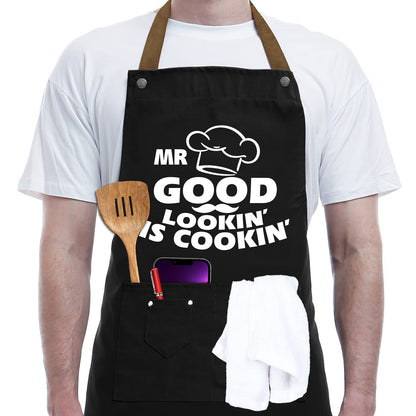 Funny Cooking Apron for Men, Women - Birthday Gifts for Mom, Wife, Dad, Gag Gifts for Boyfriend, Gifts for Brother, Sister