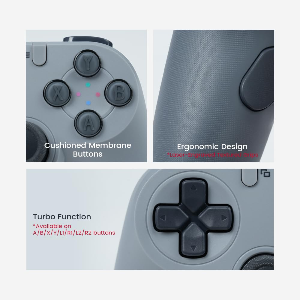 GameSir Tegenaria Lite Wired Game Controller For Switch, Android, iOS, PC, Steam With Retro 90s Design, Hall Effect Sticks, 1000Hz Polling Rate, Dual Rumble Motors, Mappable Back Buttons, Ultra-Low Latency, Ergonomic Design -Serene White
