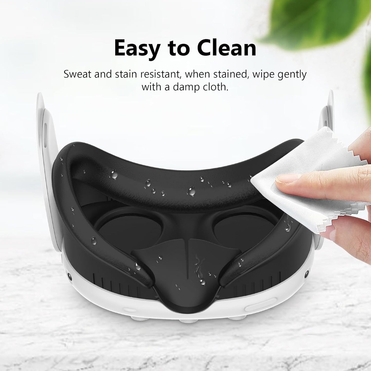 OKCSC VR Replacement Mask, Compatible with Meta Quest 3 Accessories, Mask Replacement 3-Piece Set, Includes PU Leather Mask, Face Interface Bracket and Nose Pads