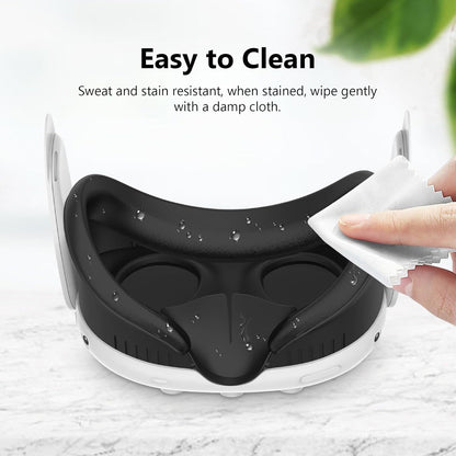 OKCSC VR Replacement Mask, Compatible with Meta Quest 3 Accessories, Mask Replacement 3-Piece Set, Includes PU Leather Mask, Face Interface Bracket and Nose Pads