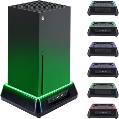 TechKen Cooling Fan Stand Dock for Xbox Series X, 3 Level Speed Fan Adjustable 3 Mode Colorful LED RGB Light Dock (Small)