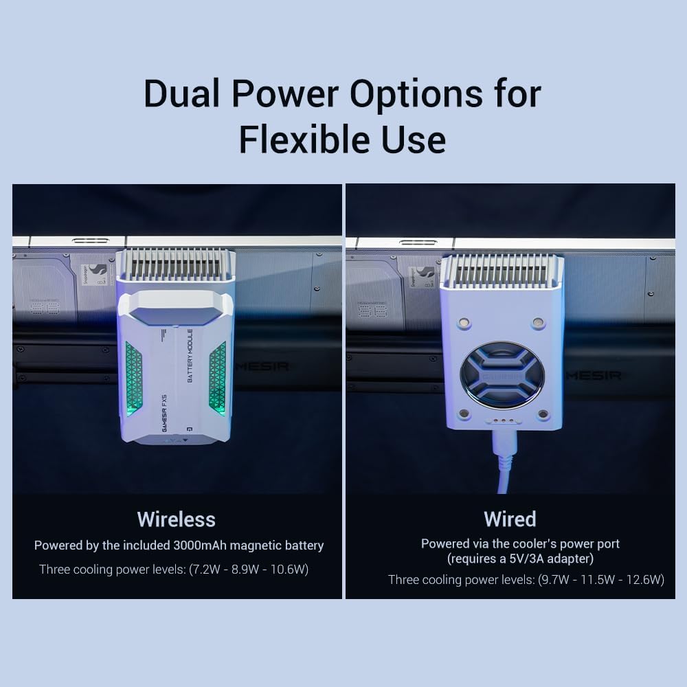 GameSir FX5 Mobile Controller Cooling Fan, Thermoelectric Cooler for X5 Series, 3 Cooling Modes, RGB Lighting, 3000mAh snap-fit Battery, Quiet Design, Powerful Heat Dissipation