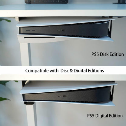 Monzlteck Under Desk Holder for PS5/PS5 Slim,Stealth Mount Compaitble with PlayStation 5 Disc & Digital Edition Console,Space Saving,DP-05