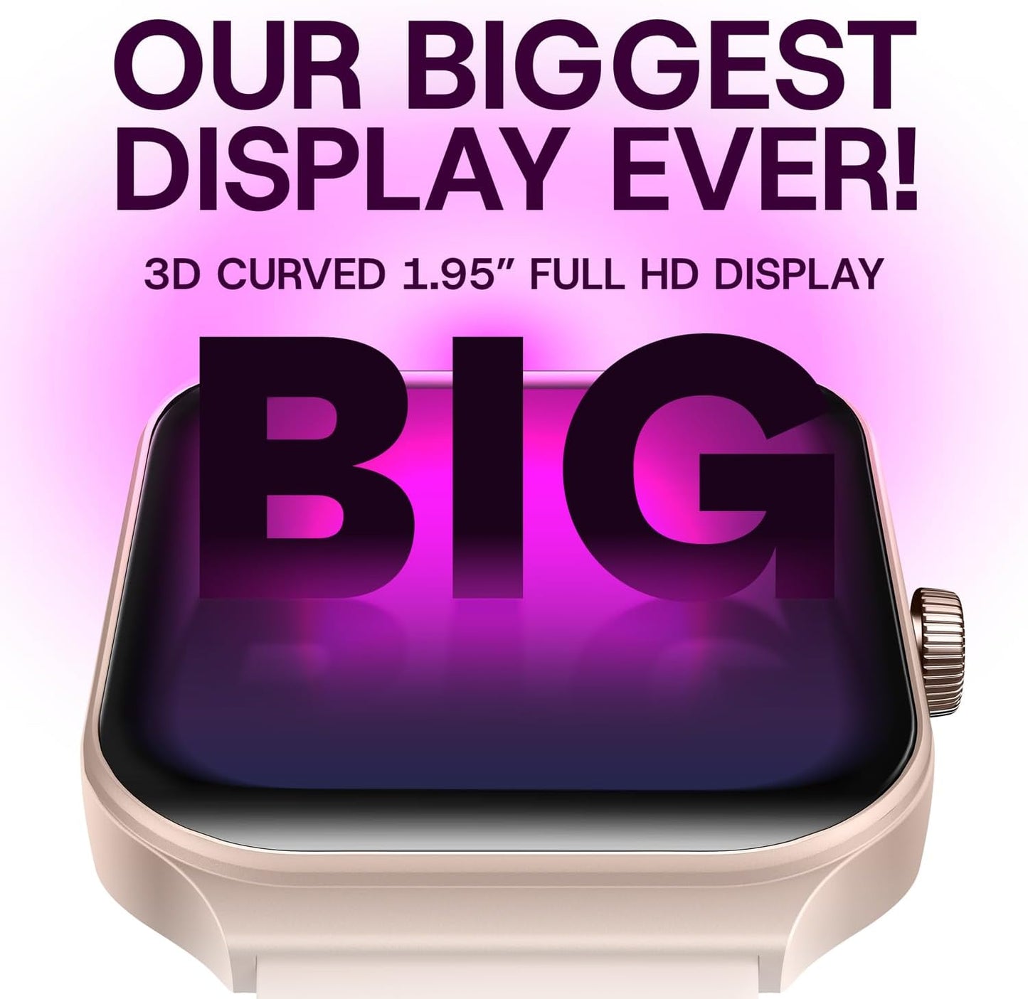 OCTANDRA Inspire VeryFit 1.95" Bluetooth Answer Call Alexa Smart Watch Body Energy Heart Rate HRV Oxygen Saturation Sleep Monitor Step Tracker IP68 Fitness Watches for Men Women (IDW16) (Pink)