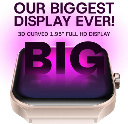 OCTANDRA Inspire VeryFit 1.95" Bluetooth Answer Call Alexa Smart Watch Body Energy Heart Rate HRV Oxygen Saturation Sleep Monitor Step Tracker IP68 Fitness Watches for Men Women (IDW16) (Pink)