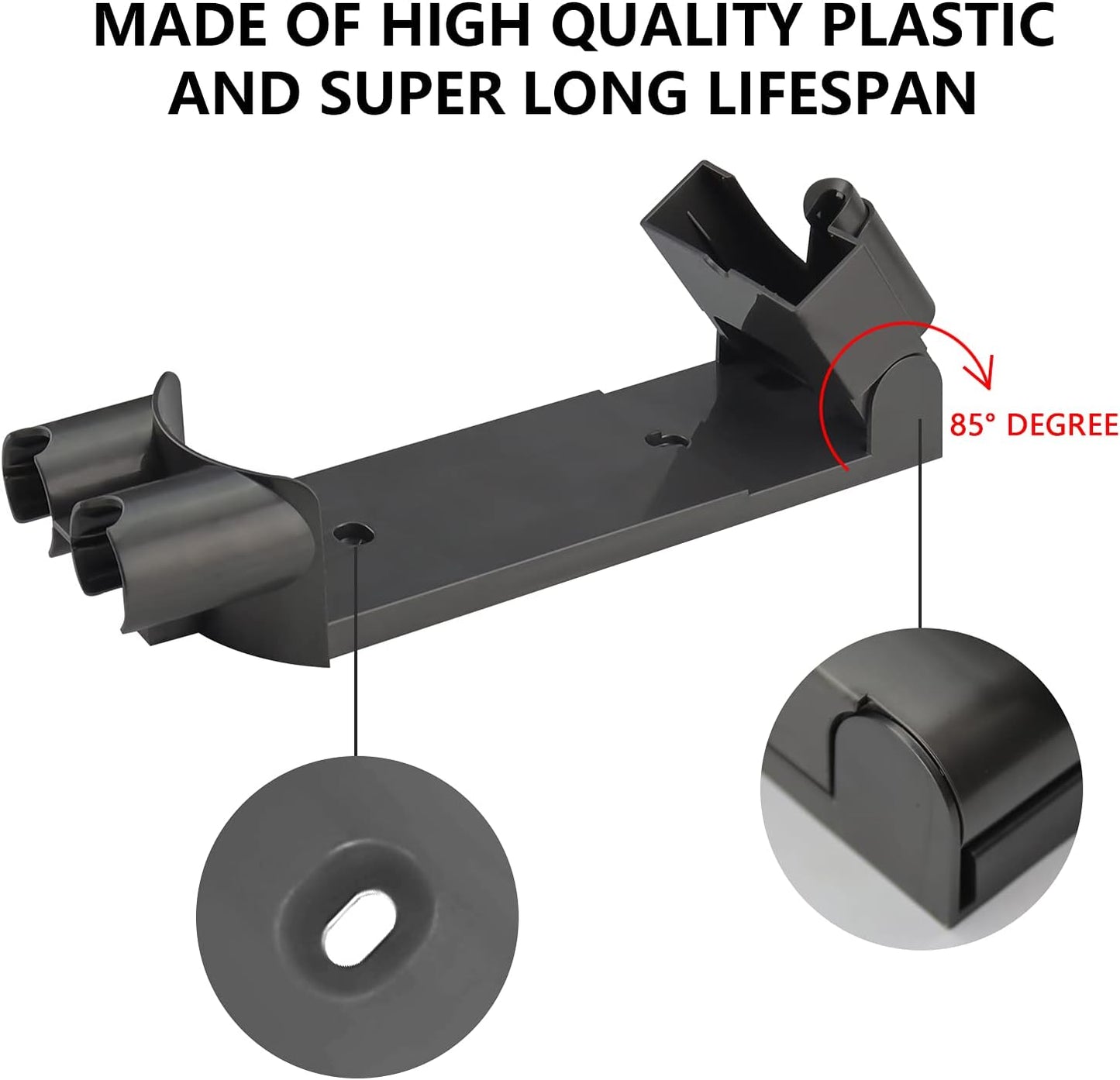 Improvedhand Docking Station Accessory Wall Mount Compatible with Dy.Son V7 V8 Cordless Vacuum Cleaner, Plastic, Dark Grey, 15cm x 6cm, Adapter, Vacuum Dock
