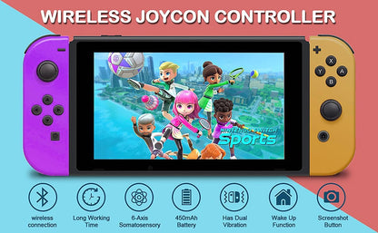 Wireless Controller Compatible with Nintendo Switch, Left & Right Game Controllers with Dual Vibration, Motion Control & Wake-Up Function