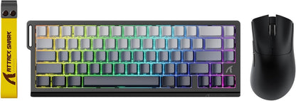 ATTACK SHARK X68 HE Rapid Trigger Mechanical Gaming Keyboard 60% Wired TKL with Adjustable Actuation,Hall Effect snap-fit Switch,8KHz Polling Rate,RGB Backlit,Top Mount for PC Mac Esport Gamer(Black)