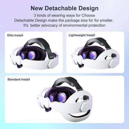 Saqico Head Strap For Meta Quest 3,Pressure-Free Elite Strap for Oculus Quest 3 Accessories Replacement, Adjustable Headband Soft Cushion VR Headset Enhanced Comfort &Balanced Fit for Longer immersion