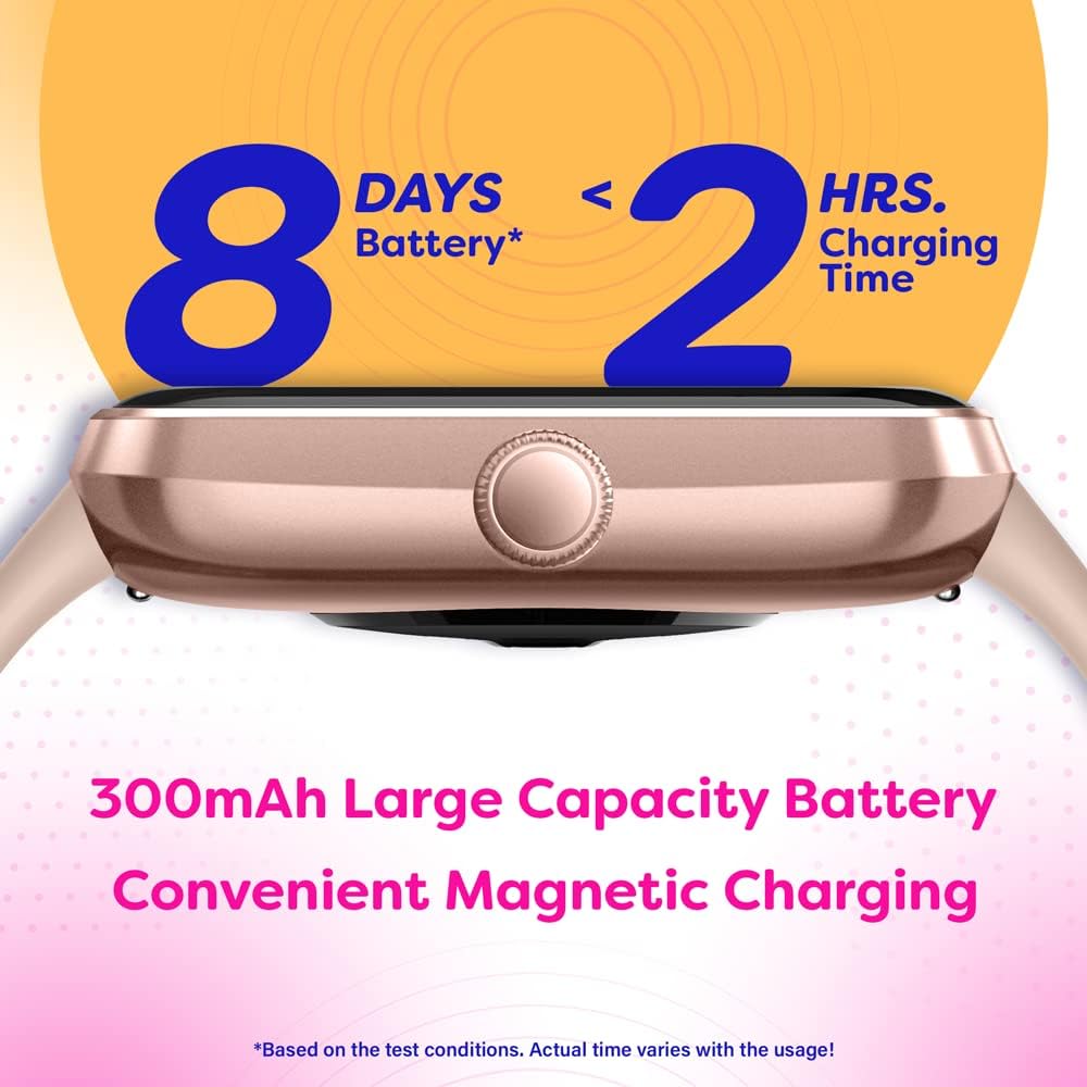 OCTANDRA Inspire VeryFit 1.95" Bluetooth Answer Call Alexa Smart Watch Body Energy Heart Rate HRV Oxygen Saturation Sleep Monitor Step Tracker IP68 Fitness Watches for Men Women (IDW16) (Pink)